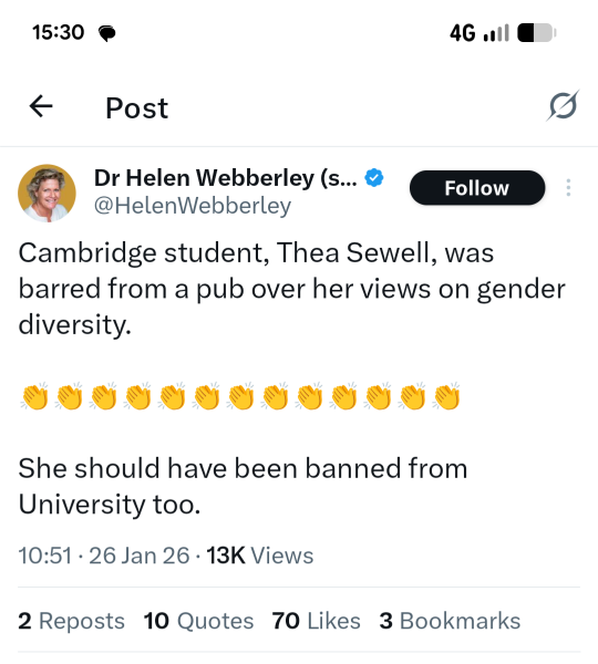 Cambridge student barred from pub over views on gender