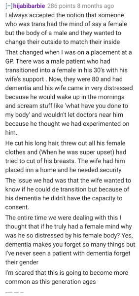 Have there been any studies about elderly trans people with dementia?