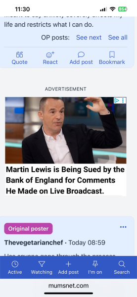 Is this ad a scam?  re Martin Lewis being sued