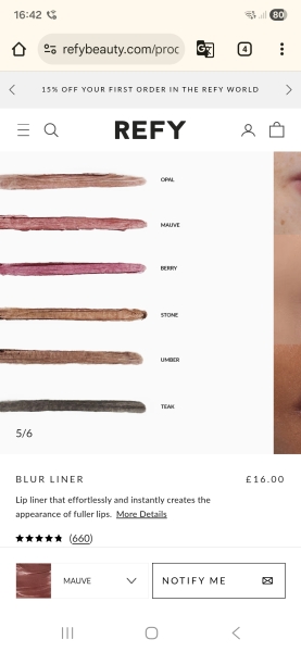 Natural colour lip liner