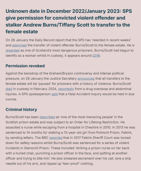 Men in women's prisons - Scotland