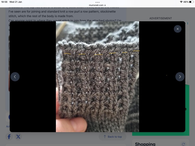 First time joining a knitted jumper together
