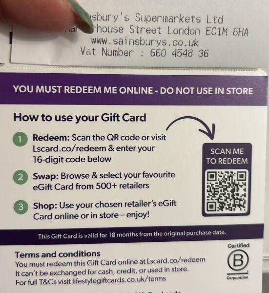 To ask you not to buy One4all gift cards