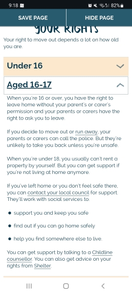 16yr old moving out - what do I need to do?