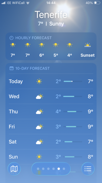 Is it really only 9 degrees in Tenerife today?