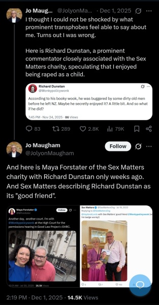 Good Laugh Project insinuate that Sex Matters are in trouble with the Charity Commission