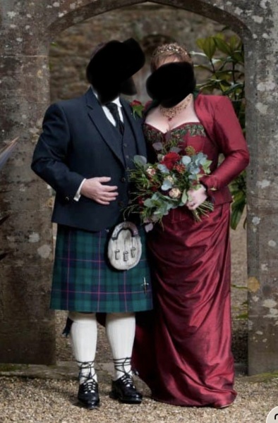 Wedding dress for obese, short mid-50s