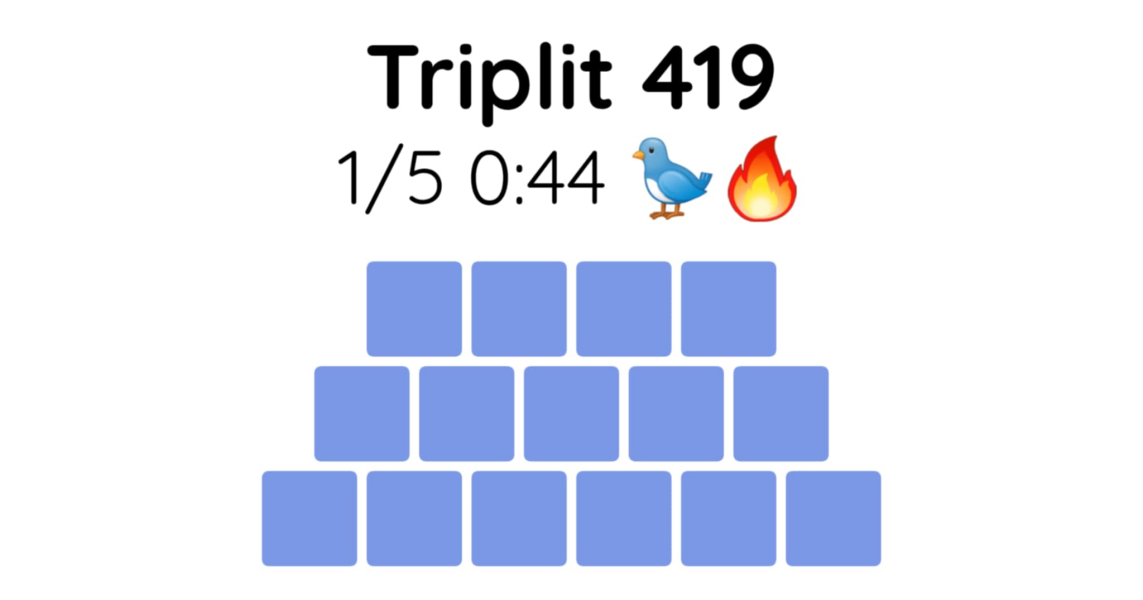 Yet another new word game - let me introduce you to Triplit!