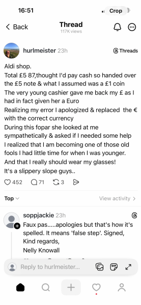 A good one seen on Threads -fopar