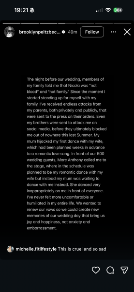 Wow Brooklyn Beckham's statement doesn't hold back!
