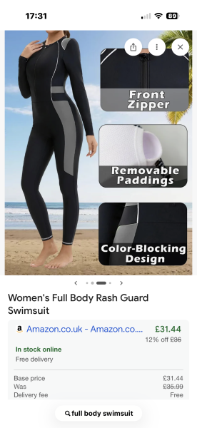 1 piece swimsuit that covers arms and legs
