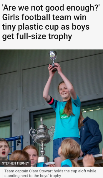 If ever there was a better example of how little females sports matter