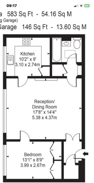 How would you arrange furniture in this flat and could it be converted to 2 bed?
