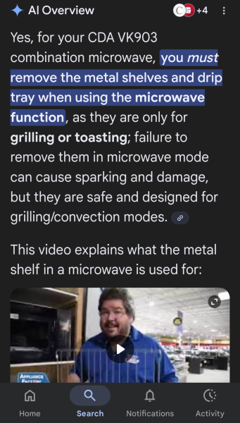 Combination microwave oven