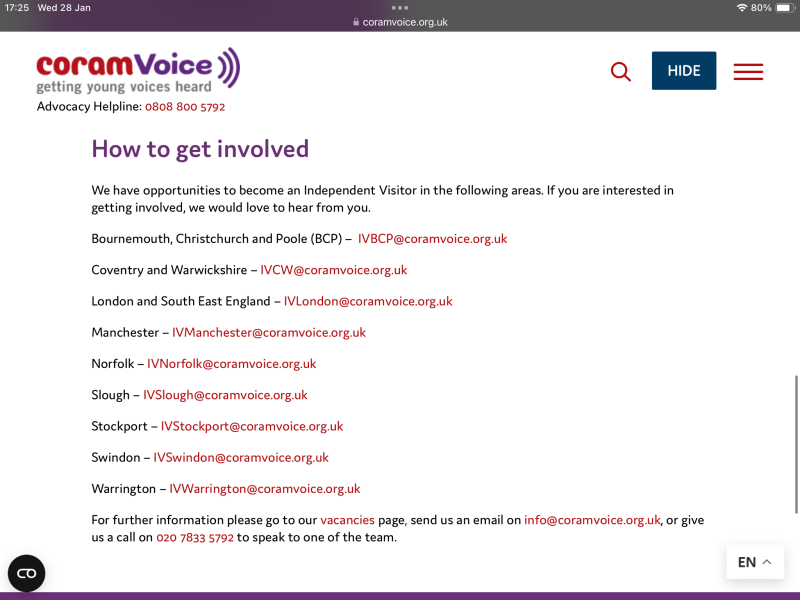 Has anyone been an independent visitor?