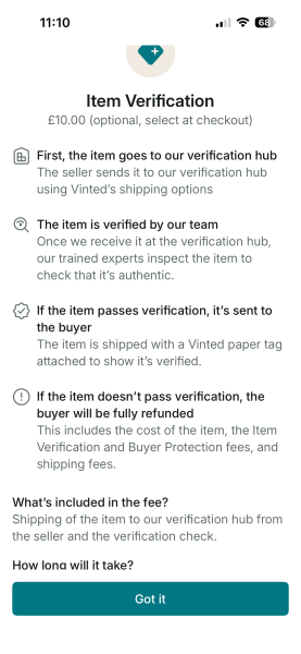 Vinted counterfeit item