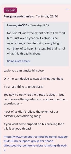 Support group for those affected by someone else's drinking - thread 3