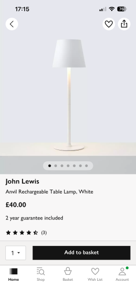 Cordless / re chargeable lamp under £30-40 - can you recommend one?
