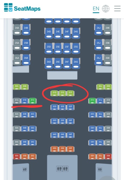 To choose aeroplane seats that a family might need?