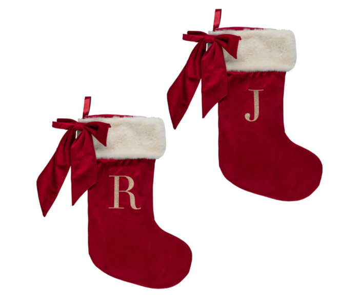 Searching for B&M letter E red bow Christmas Stocking