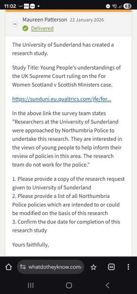 Northumbria Police commission survey on Supreme Court ruling