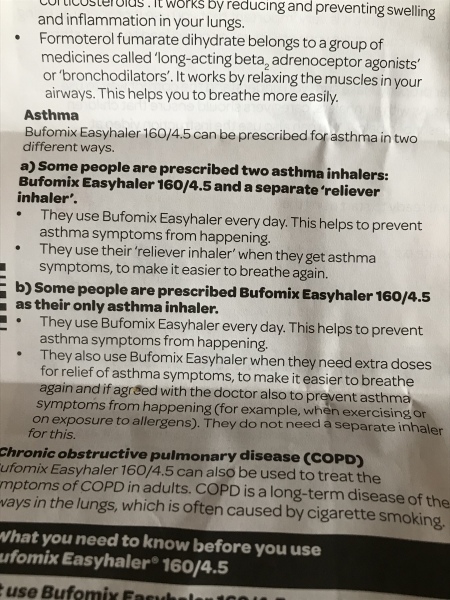 To not want to change my medication (new asthma guidelines)