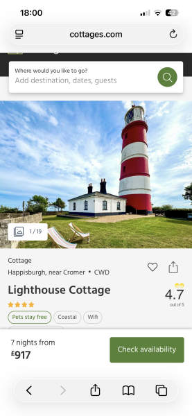 Lighthouse holiday! I’ve Booked it!