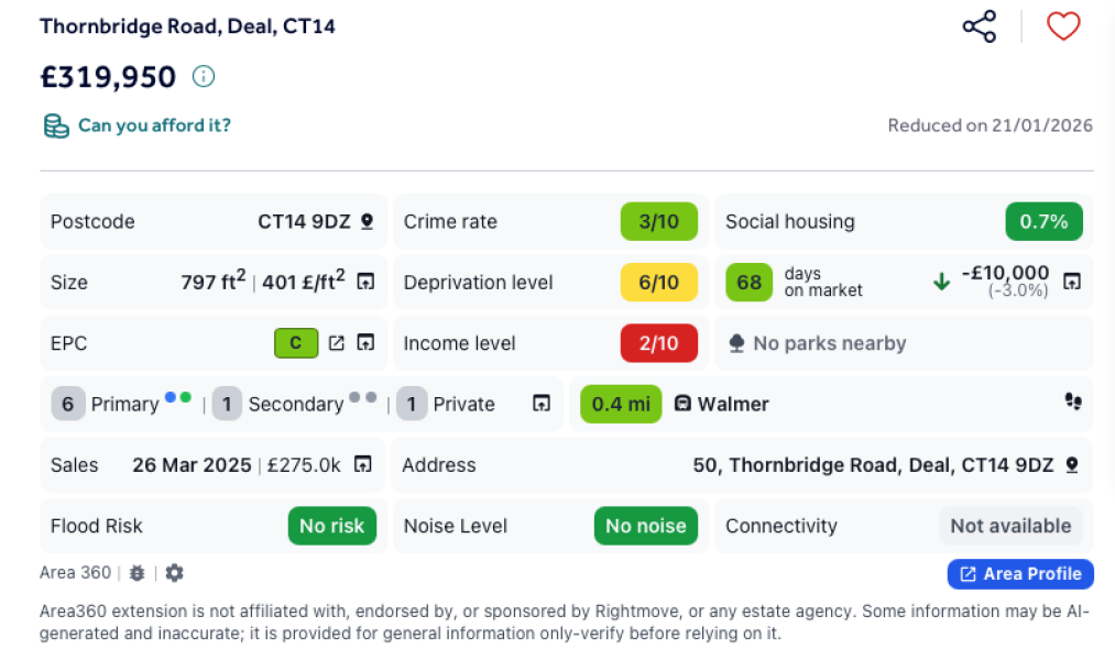 Buying in Deal, Kent - advice needed
