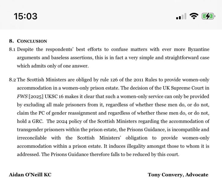 Men in women's prisons - Scotland