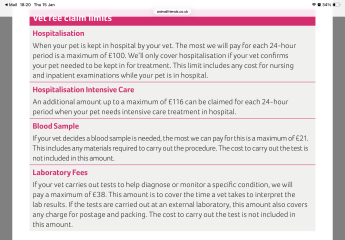 Pet insurance, check the small print