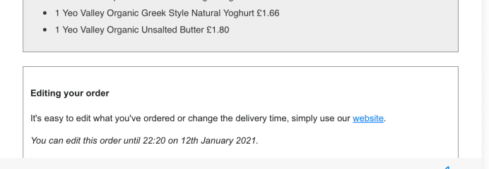 I've just found an 11 year old Asda groceries order email. The price of BUTTER!