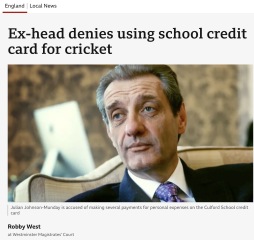 Former Head of Culford accused of fraud.