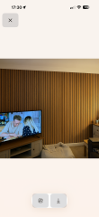 Would oak acoustic slats work on this boring wall?
