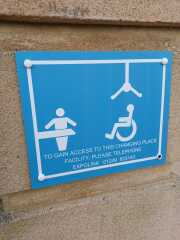 Wasn't allowed to use disabled toilet despite the fact no other toilet was available. AIBU?