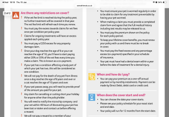 Pet insurance, check the small print