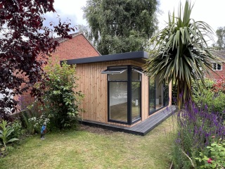 Home office - well built garden room or try and squeeze in to an extension