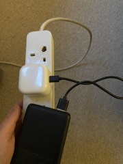 To ask for help charging a power bank? So confused.