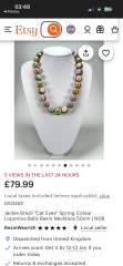 Stripey beads necklace - Fiona on Traitors