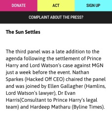 Duke of Sussex & Others v ANL: thread 2