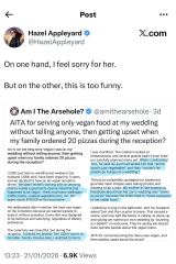 Vegan wedding causing issues