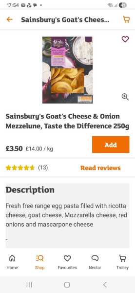 Goat’s cheese pasta