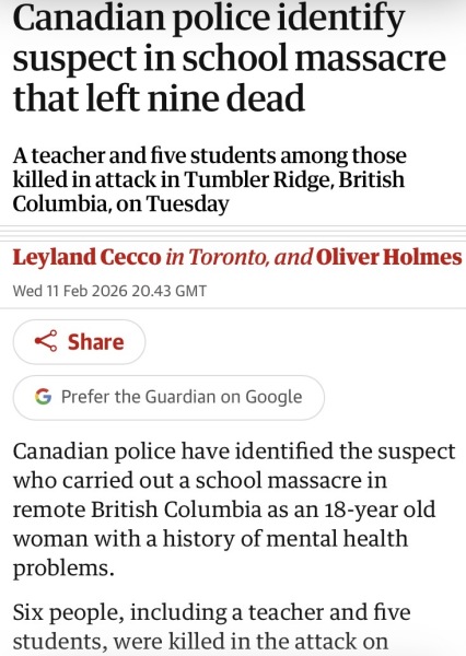 Mass Shooting in Tumbler Ridge Canada