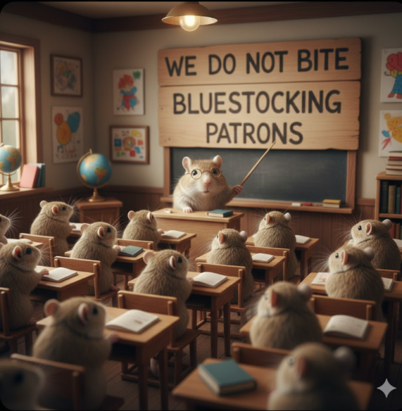 The Bluestocking Women’s Pub: Where Clever Women Sit and Think, While Gerbils Run the Bar.