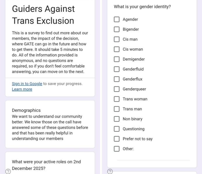 Latest Girlguiding email this evening