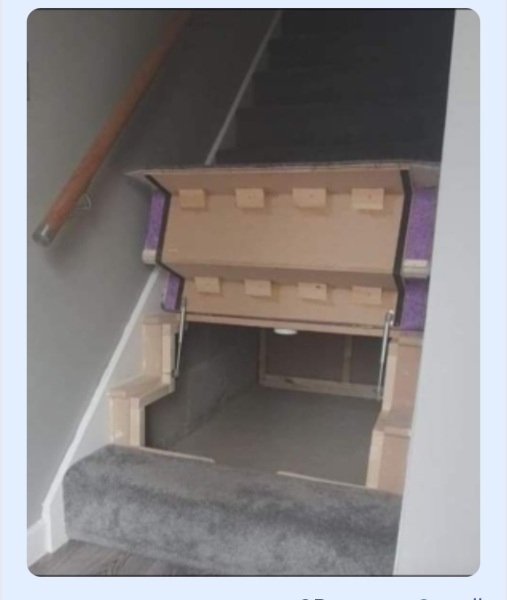 Lift up stair storage