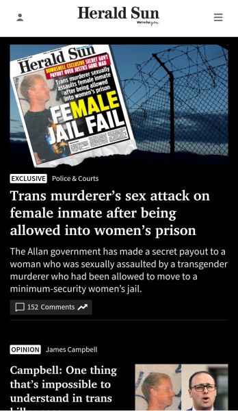 Australian govt secret payout to woman sexually attacked by a trans murderer in jail