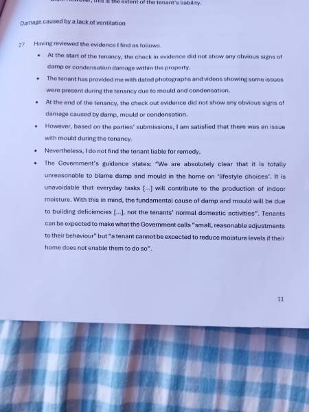 Tenancy dispute- mould, any advice?