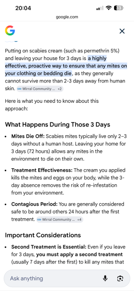 To go on holiday with scabies?