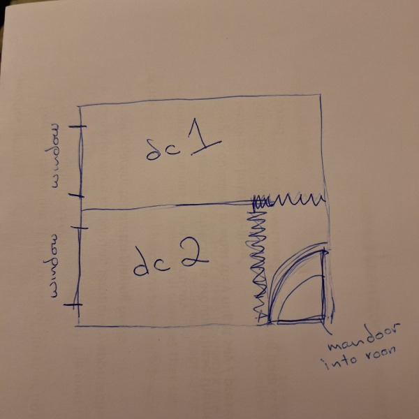Splitting a bedroom without building a partition wall.