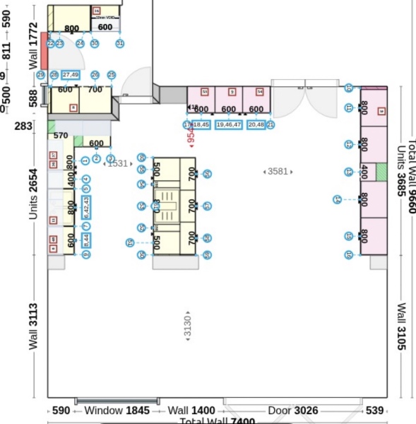 Kitchen layout new extension